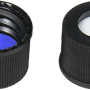 N 10 PP screw cap (bonded), black, center hole Silicone white/PTFE blue, slit Hardness: 45° shore A Thickness: 1.5 mm pack of 100