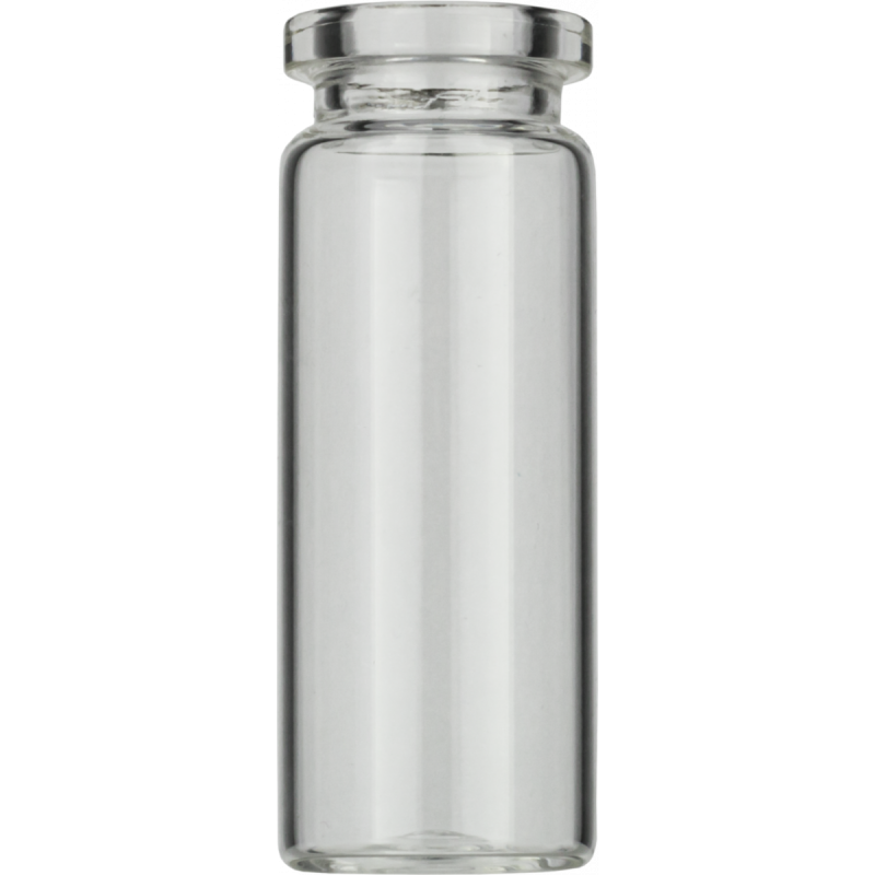 10 mL Headspace Crimp Neck Vial N 20 outer diameter: 20.5 mm, outer height: 54.5 mm clear, flat bottom, flat DIN crimp neck pack of 100