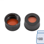 N 13 PP screw cap, black, center hole Red Rubber/FEP colorless Hardness: 45° shore A Thickness: 1.5 mm pack of 100