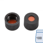 N 8 PP screw cap, black, center hole Red Rubber/FEP colorless Hardness: 45° shore A Thickness: 1.3 mm pack of 100