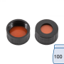 N 9 PP screw cap, black, center hole Red Rubber/FEP colorless Hardness: 45° shore A Thickness: 1.0 mm pack of 100