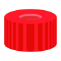 N 9 PP screw cap, red, center hole Red Rubber/FEP colorless Hardness: 45° shore A Thickness: 1.0 mm pack of 100