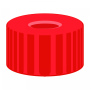 N 9 PP screw cap, red, center hole PTFE red/Silicone white/PTFE red Hardness: 50° shore A Thickness: 1.0 mm pack of 100