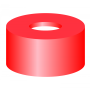 N 11 PE snap ring cap, red, center hole Silicone white/PTFE red Hardness: 45° shore A Thickness: 1.0 mm pack of 100