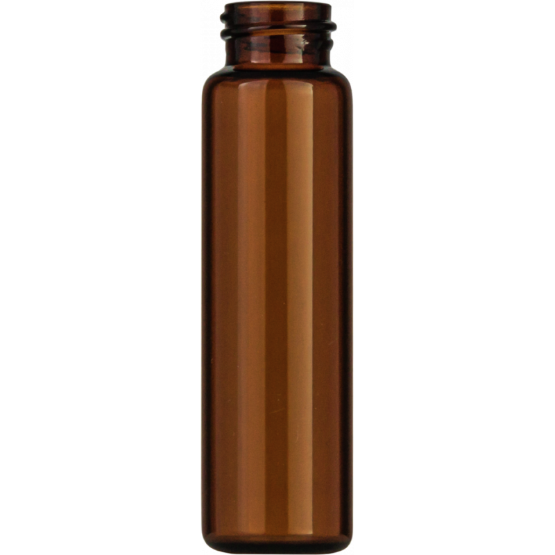 12 mL Screw Neck Vial N 15 outer diameter: 18.5 mm, outer height: 66 mm amber, flat bottom pack of 100