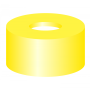 N 11 PE snap ring cap, yellow, center hole Silicone white/PTFE red Hardness: 45° shore A Thickness: 1.0 mm pack of 100