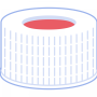 N 24 PP screw cap, white, center hole Butyl red/PTFE gray Hardness: 50° shore A Thickness: 2.4 mm pack of 100