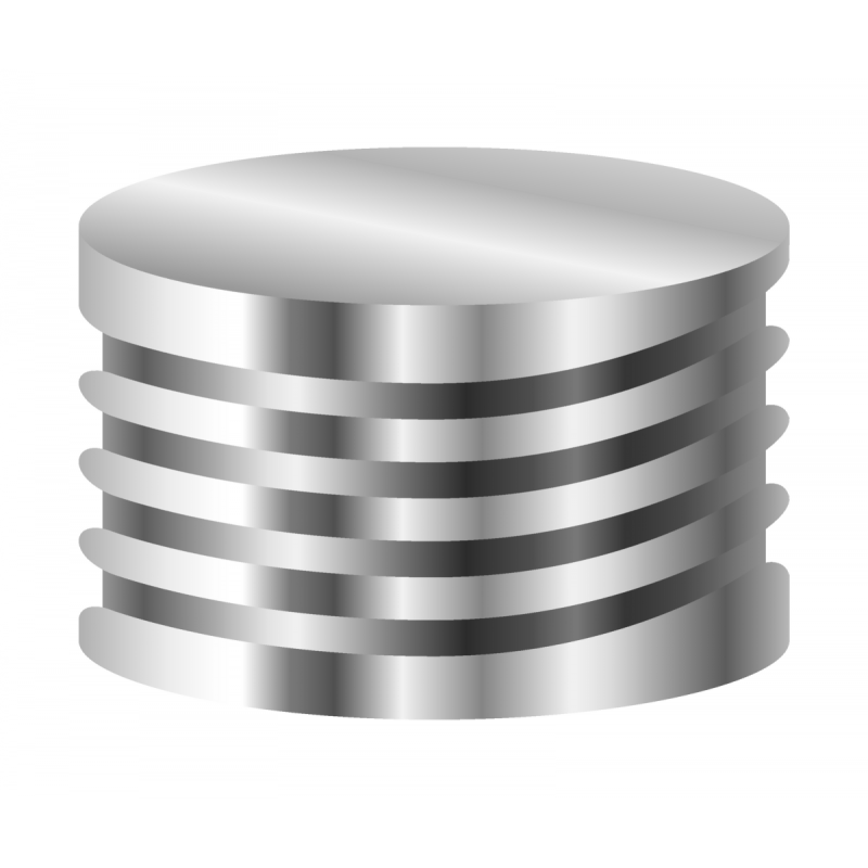 N 18 magnetic screw cap, silver, closed top Silicone white/PTFE blue Hardness: 45° shore A Thickness: 1.5 mm pack of 100