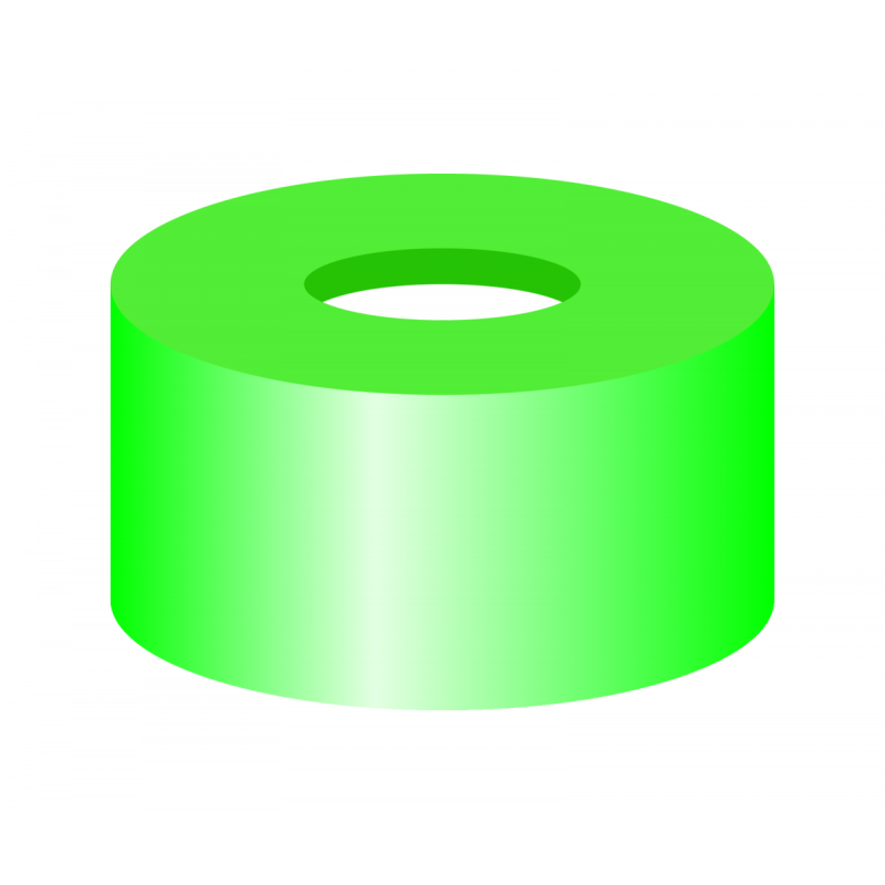 N 11 PE snap ring cap, green, center hole Silicone white/PTFE red Hardness: 45° shore A Thickness: 1.0 mm pack of 100