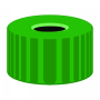 N 9 PP screw cap, green, center hole pack of 100