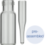 Pre-assembled vials 702282: 1.5 mL Screw Neck Vial N 9, with micro-insert 702813, Pack of 100