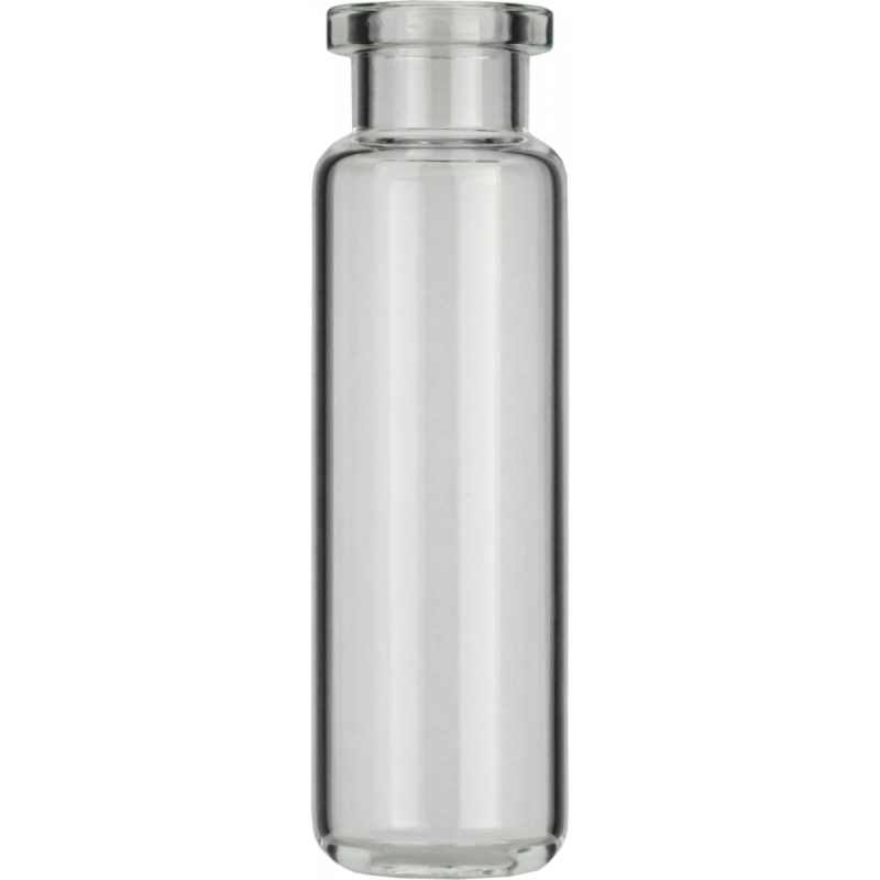 20 mL Headspace Crimp Neck Vial N 20 outer diameter: 22.5 mm, outer height: 75.5 mm clear, rounded bottom, flat DIN crimp neck pack of 100