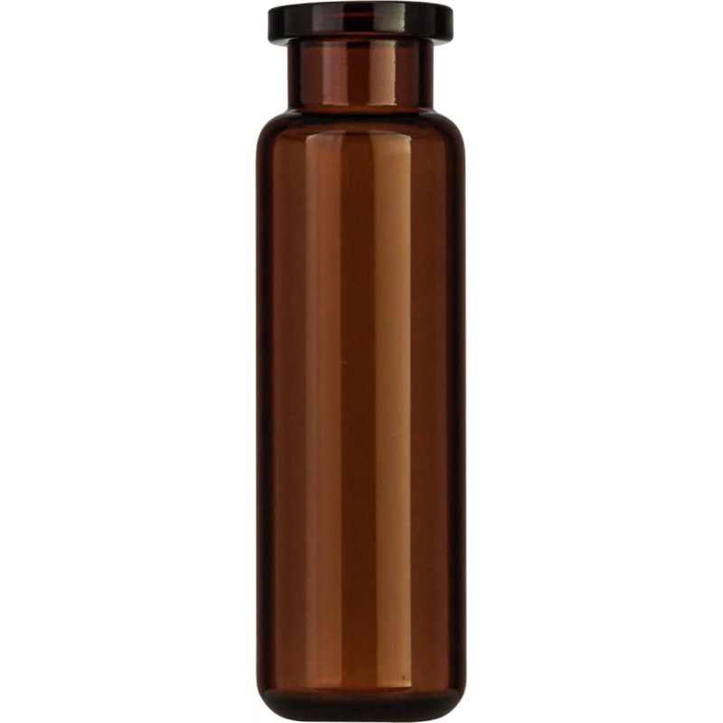 20 mL Headspace Crimp Neck Vial N 20 outer diameter: 22.5 mm, outer height: 75.5 mm amber, rounded bottom, flat DIN crimp neck pack of 100