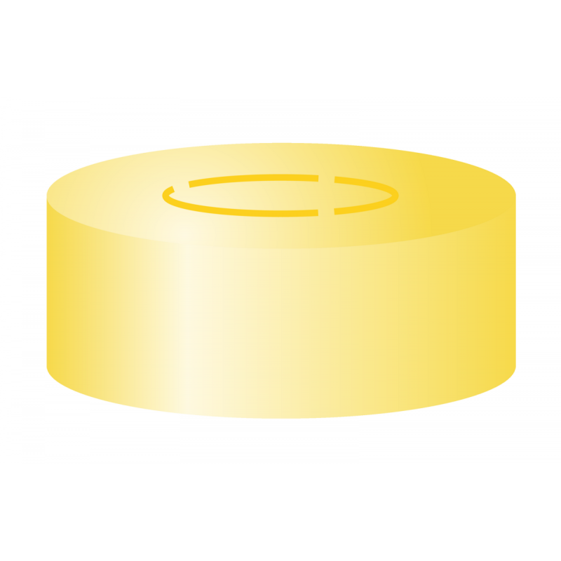 N 20 Aluminium Center Tear Off Cap, gold Butyl dark gray/centrical PTFE-lamination gray Hardness: 50° shore A Thickness: 3 mm pack of 100