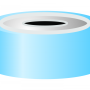 N 20 bimetal crimp cap, blue/silver, center hole Silicone blue transparent/centrical PTFE-lamination colorless Hardness: 45° shore A Thickness: 3 mm pack of 100