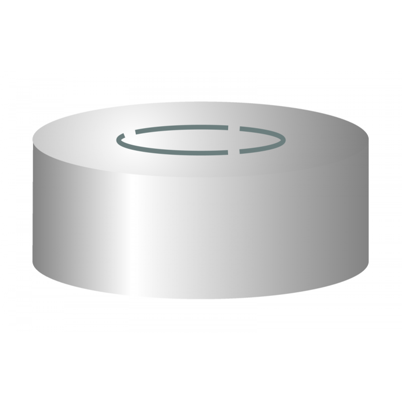 N 20 Aluminium Center Tear Off Cap, silver pack of 100