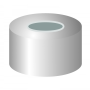 N 11 Aluminium crimp cap, silver, center hole PTFE gray/Butyl beige/PTFE gray Hardness: 55° shore A Thickness: 1.3 mm pack of 100