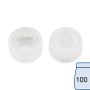 N 11 PE Cap, transparent, closed top with thin piercing area pack of 100