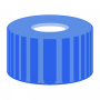 N 9 PP screw cap, blue, center hole Silicone white/Polypropylene colorless Hardness: 45° shore A Thickness: 1.0 mm pack of 100