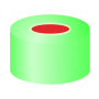 N 11 Aluminium crimp cap, green, center hole Natural Rubber red-orange/ETFE colorless Hardness: 45° shore A Thickness: 1.0 mm pack of 100