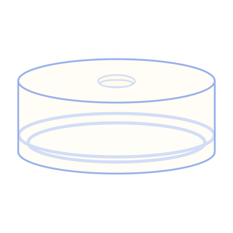 N 20 PE Cap for crimp neck vials with beveled HS crimp neck N 20 transparent, center hole pack of 100