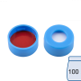 N 11 PE snap ring cap, soft, light blue, center hole Silicone white/PTFE red Hardness: 45° shore A Thickness: 1.0 mm pack of 100