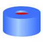N 11 PE snap ring cap, blue, center hole PTFE red/Silicone white/PTFE red Hardness: 50° shore A Thickness: 1.0 mm pack of 100