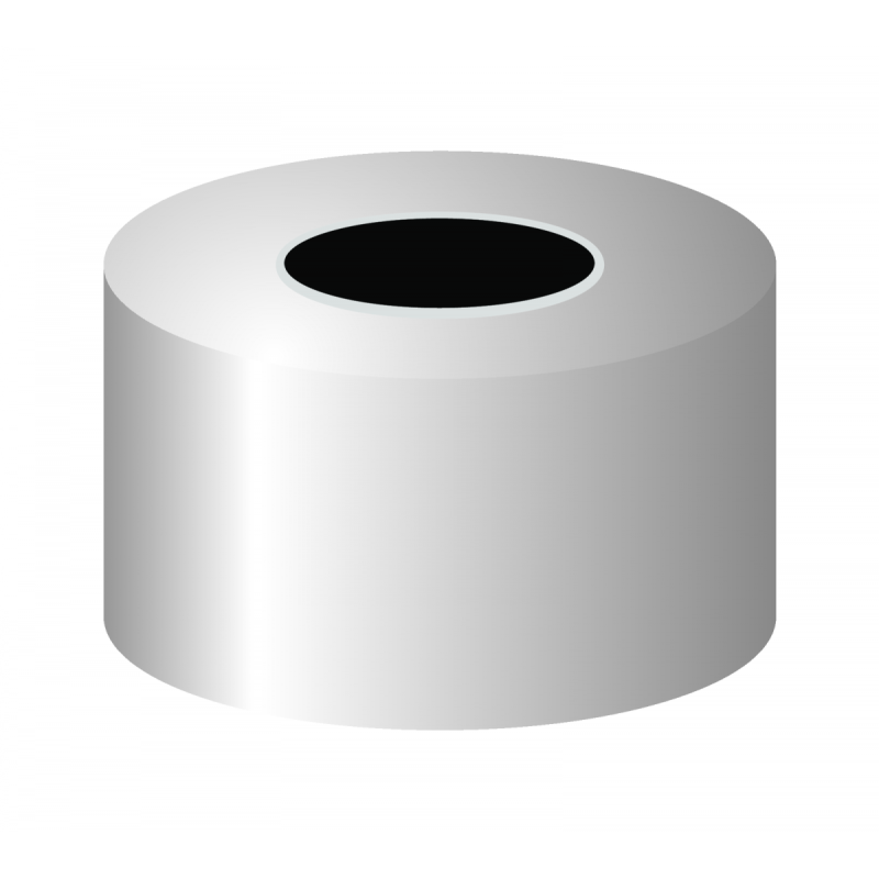 N 13 Aluminium crimp cap, silver, center hole pack of 100