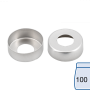 N 20 Aluminium crimp cap, silver, center hole pack of 100