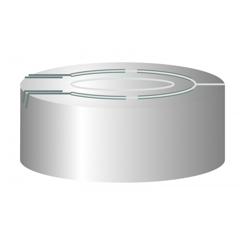 N 20 Aluminium Complete Tear Off Cap, silver pack of 100