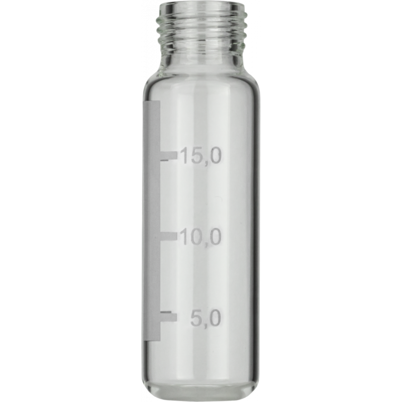 20 mL Headspace Screw Neck Vial N 18 outer diameter: 22.5 mm, outer height: 75.5 mm clear, rounded bottom, label pack of 100