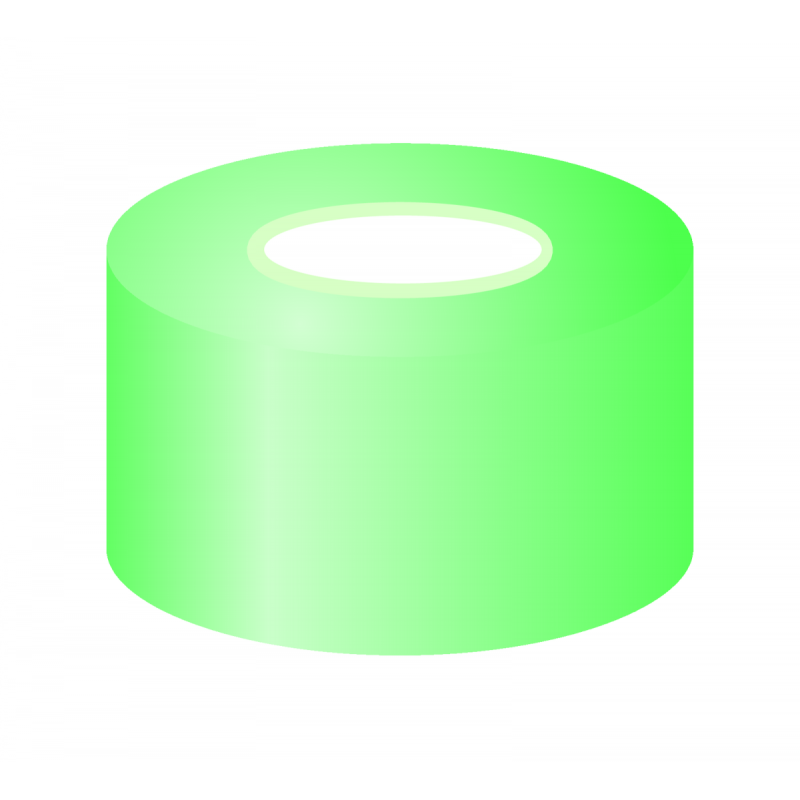 N 11 Aluminium crimp cap, green, center hole Silicone white/PTFE red Hardness: 45° shore A Thickness: 1.3 mm pack of 100