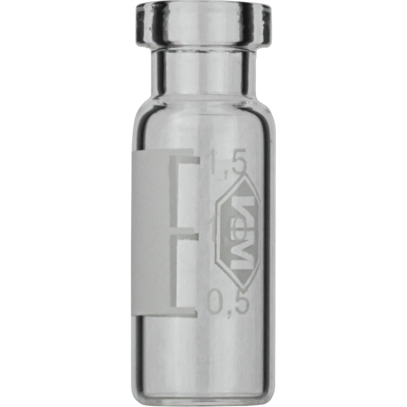 1.5 mL Crimp Neck Vial N 11 outer diameter: 11.6 mm, outer height: 32 mm clear, flat bottom, wide opening, label + scale pack of 100