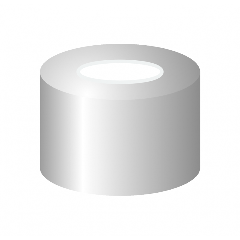 N 8 Aluminium crimp cap, silver, center hole Silicone white/PTFE red Hardness: 45° shore A Thickness: 1.0 mm pack of 100