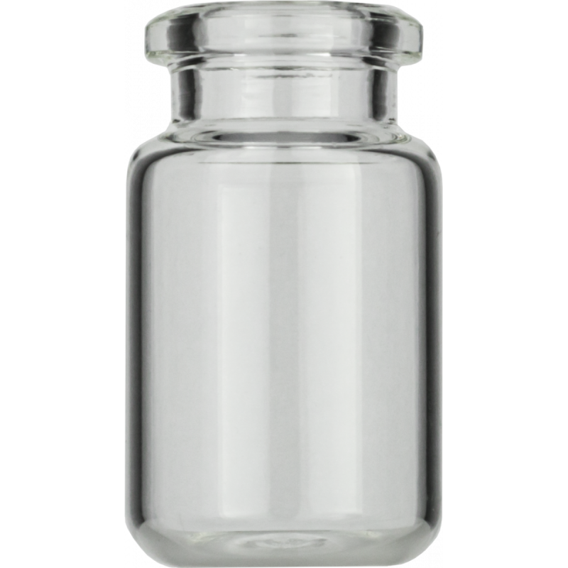 6 mL Headspace Crimp Neck Vial N 20 outer diameter: 22 mm, outer height: 38.25 mm clear, rounded bottom, beveled top pack of 100
