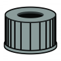 N 13 PP screw cap, black, center hole pack of 100