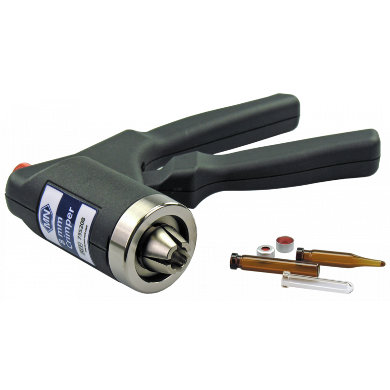 Manual crimper (ergonomic) for 8 mm Aluminium Caps crimping pressure adjustable by knob on the crimping head pack of 1