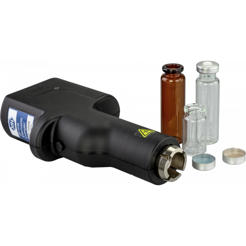 Electronic crimper (version 1802/6A) for 20 mm Aluminium Caps 6.6 Volt, with charging supply and plug set pack of 1