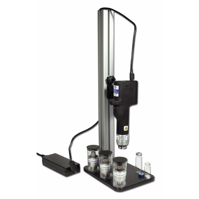 Electronic high power crimping tool with power supply and European power cord