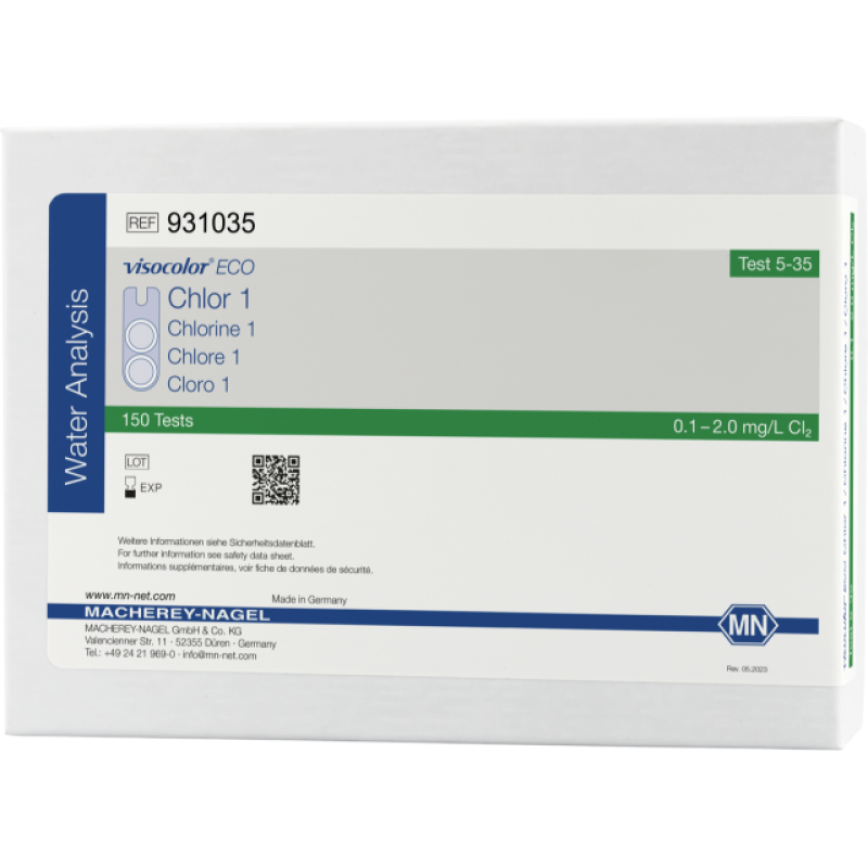VISOCOLOR ECO Chlorine 1, free and total colorimetric test kit measuring range: 0.1-2.0 mg/L Cl2 sufficient for 150 determinations
