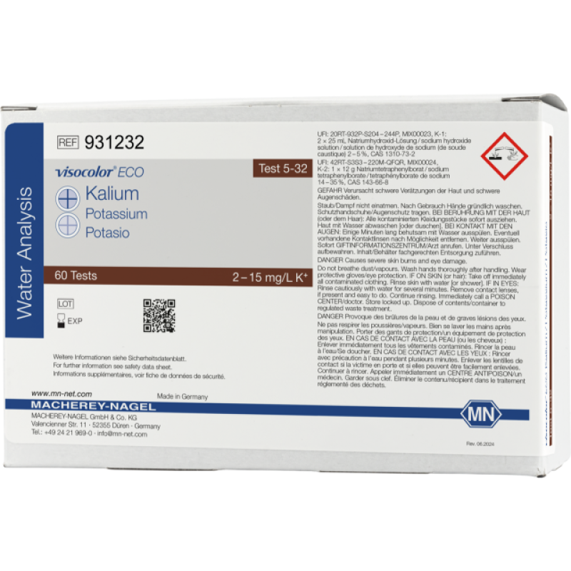 VISOCOLOR ECO Potassium turbidity test kit - refill pack - measuring range: 2-15 mg/L K+ sufficient for 60 determinations