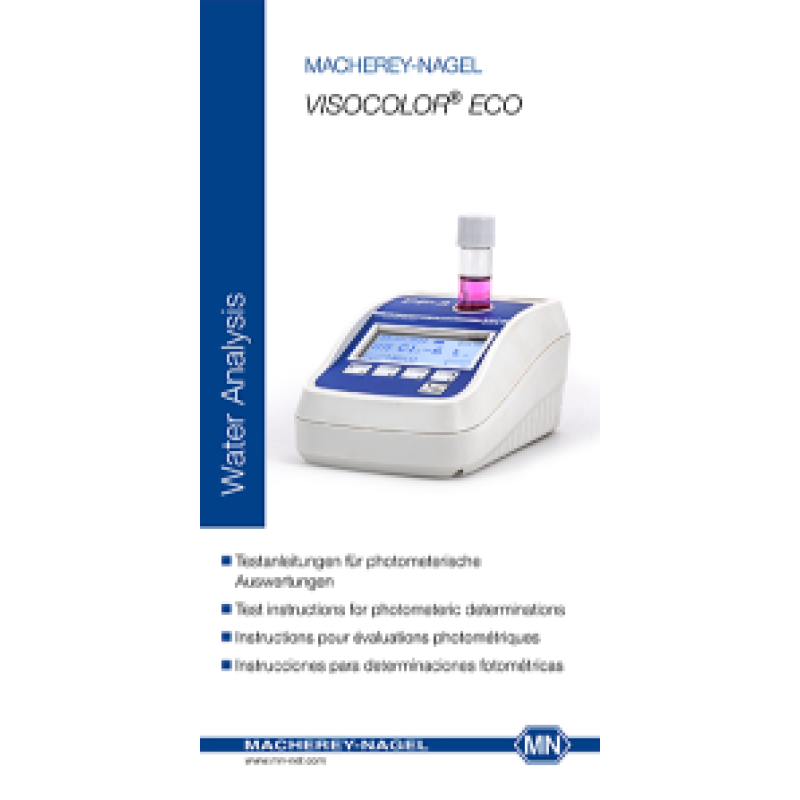 Manual for VISOCOLOR ECO tests for photometric determination for the compact photometers PF-3, PF-12Plus and NANOCOLOR Advance as booklet