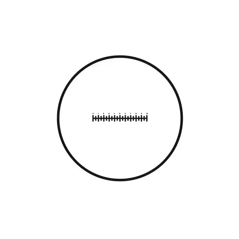 Motic , eyepiece reticule scale (10mm in 100 parts), (25mm diameter)