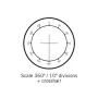 Motic Micrometer scale plate Reticle with 360º protractor with 30º divisions and crosshair (Ø25mm)