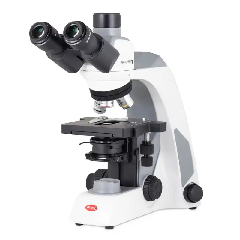 Motic Microscope Panthera E2, Trinocular, HF, Infinity, plan achromat, 40x-1000x, fixed Koehl.LED
