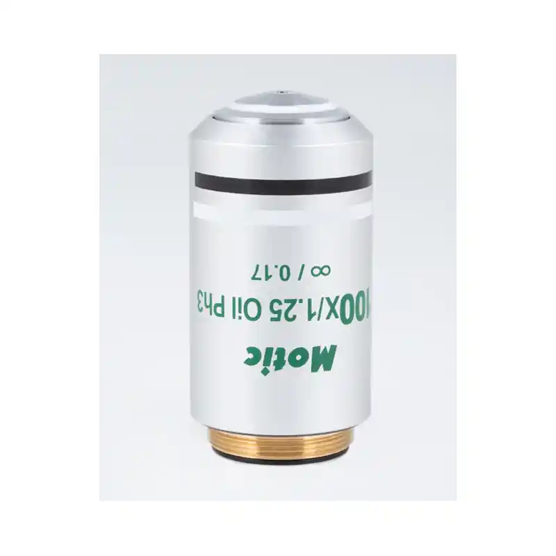 Motic Objective CCIS, UC PL Ph, 100X / 1.25, wd 0.16 mm, infinity, PL, Ph, oil, S