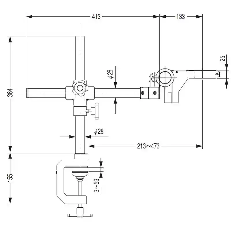 Nikon Overhanging stand G-US1A, single-armed, screw clamp or head mount