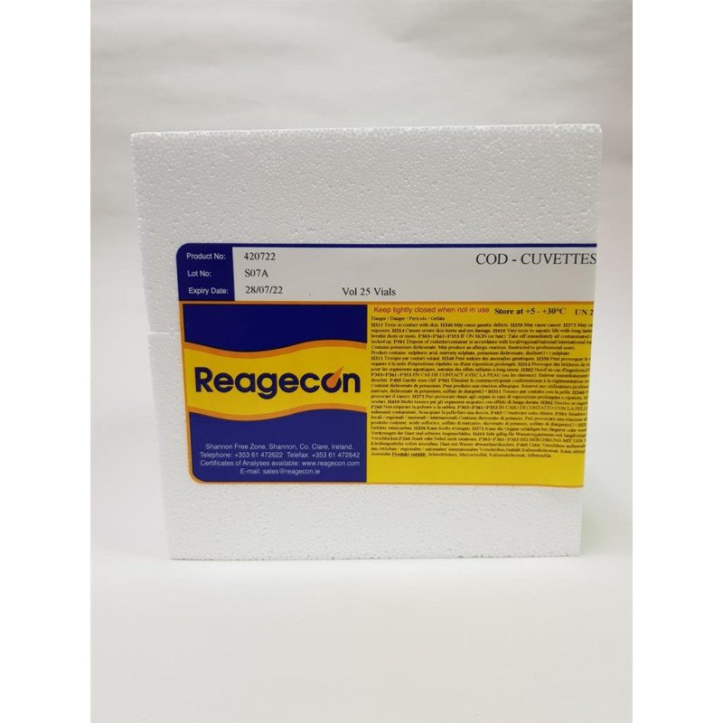 Reagecon Chemical Oxygen Demand (COD) Vials 0-15,000 mg/L