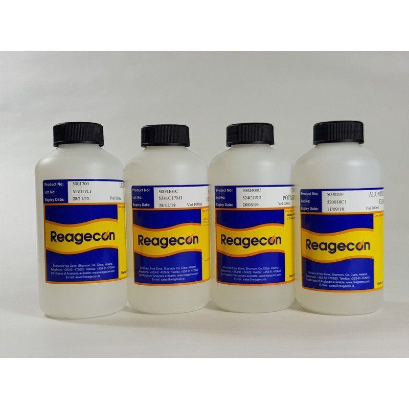 Reagecon Concentrate to make Lead (Pb) 100ppm Standard Solution according to European Pharmacopoeia (EP) Chapter 4 (4.1.2) Limit Test