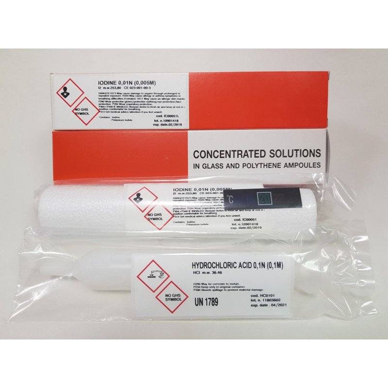 Reagecon Iodine Concentrated Volumetric Solution Ampoule to make 1L of 0.05M (0.1N) Iodine